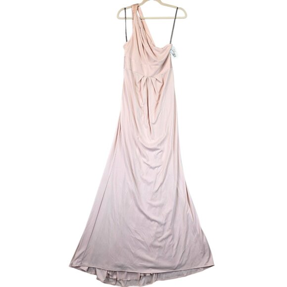 White by Vera Wang Gown Womens 4 Blush One Shoulder Formal Maxi Dress VW360513 - Picture 1 of 13